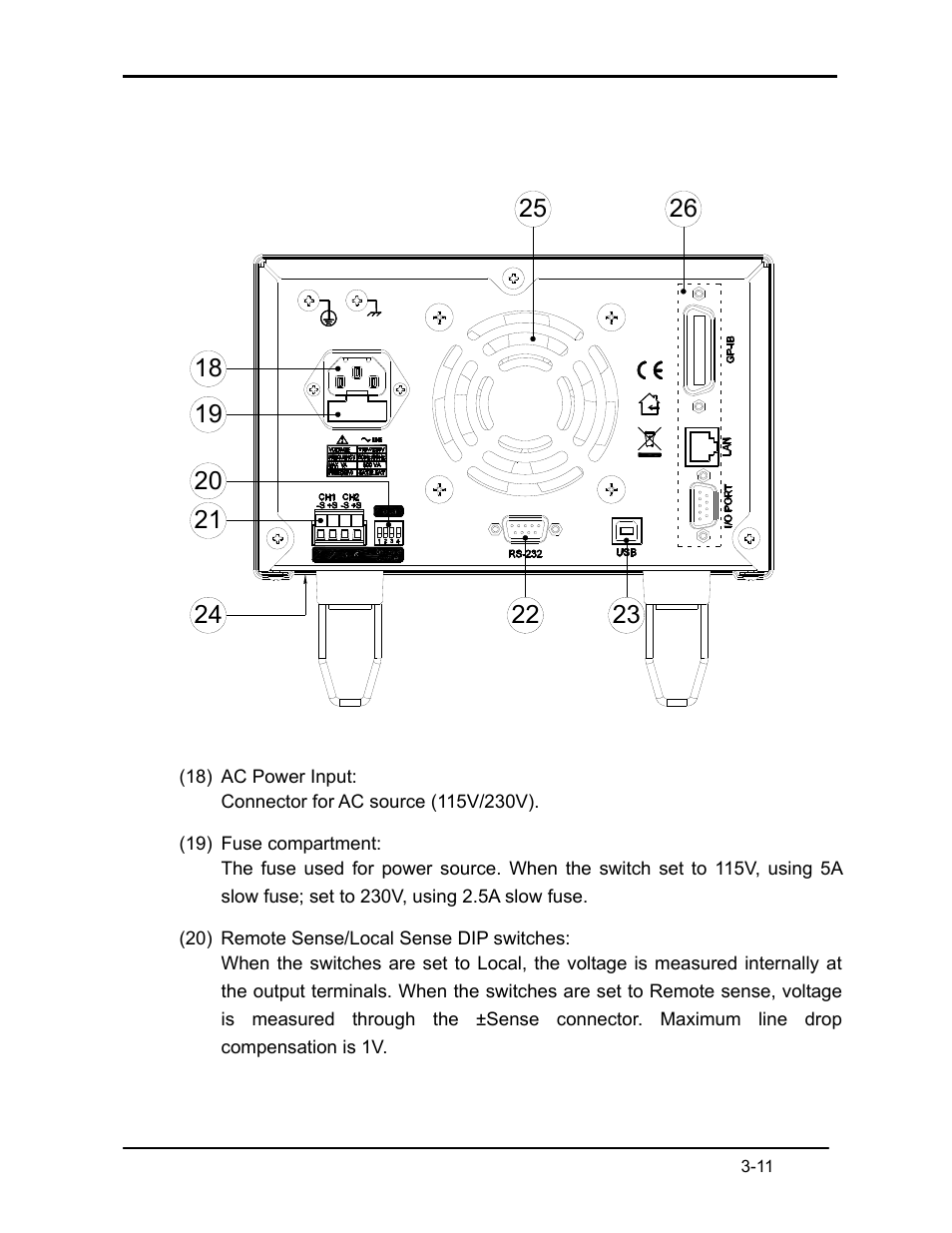 2 xbt32-3ftp rear panel, 2 xbt32-3ftp rear panel -11, Figure 3-2. xbt32-3ftp rear panel -11 | AMETEK XBT Series User Manual | Page 31 / 60