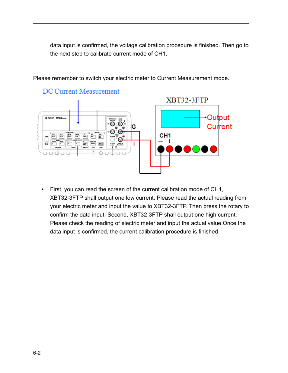 How to enter calibration mode of ch2 : press the, Rotary & numerical key “2” simultaneously -2 | AMETEK XBT Series User Manual | Page 56 / 60