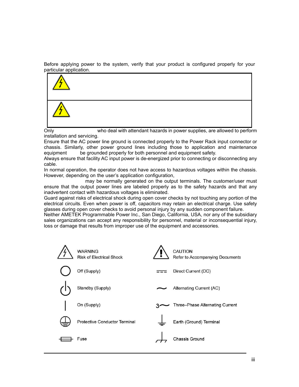 Important safety instructions | AMETEK XBT Series User Manual | Page 7 / 60