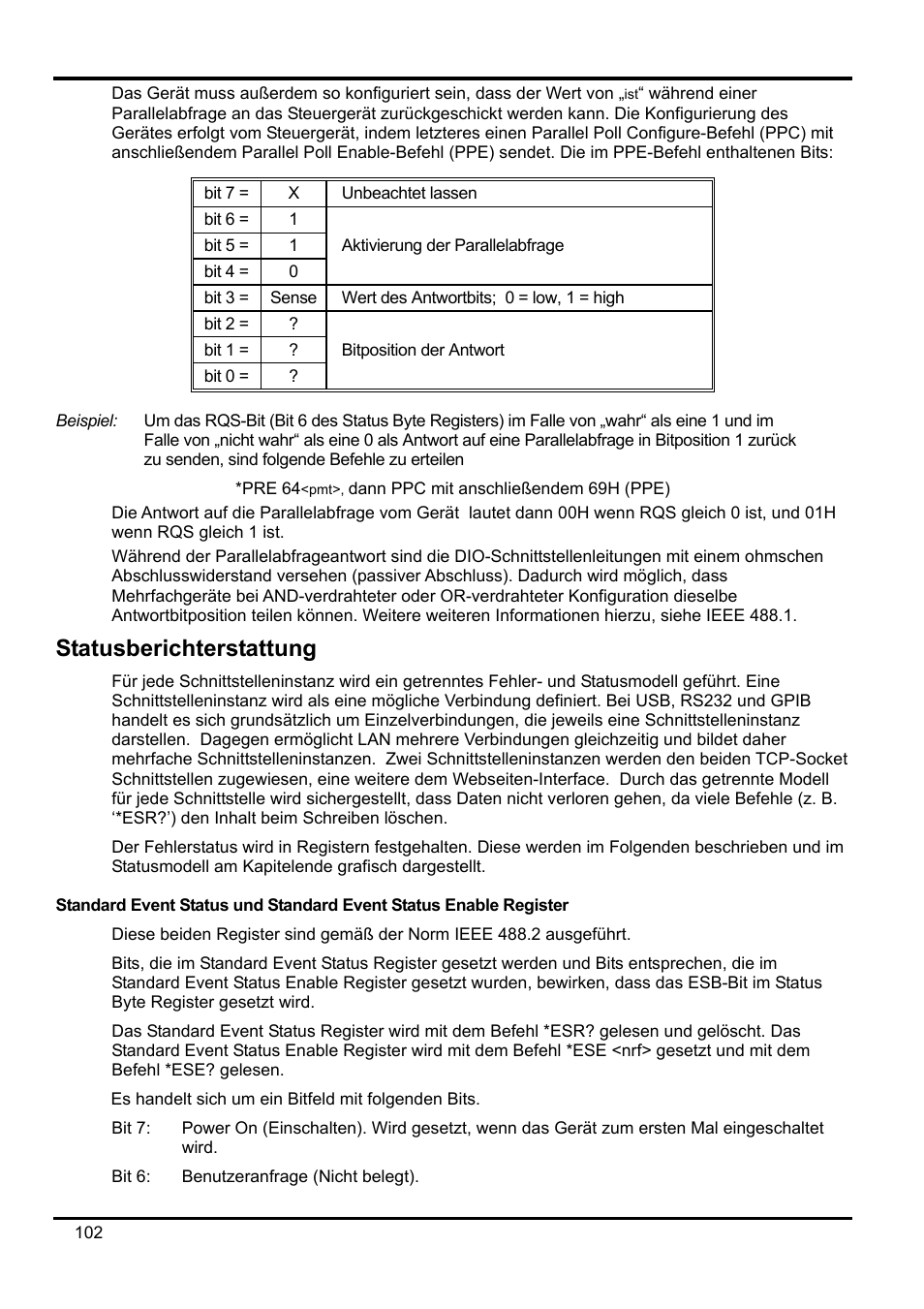 Statusberichterstattung | AMETEK XEL Series 60V and below User Manual | Page 106 / 186