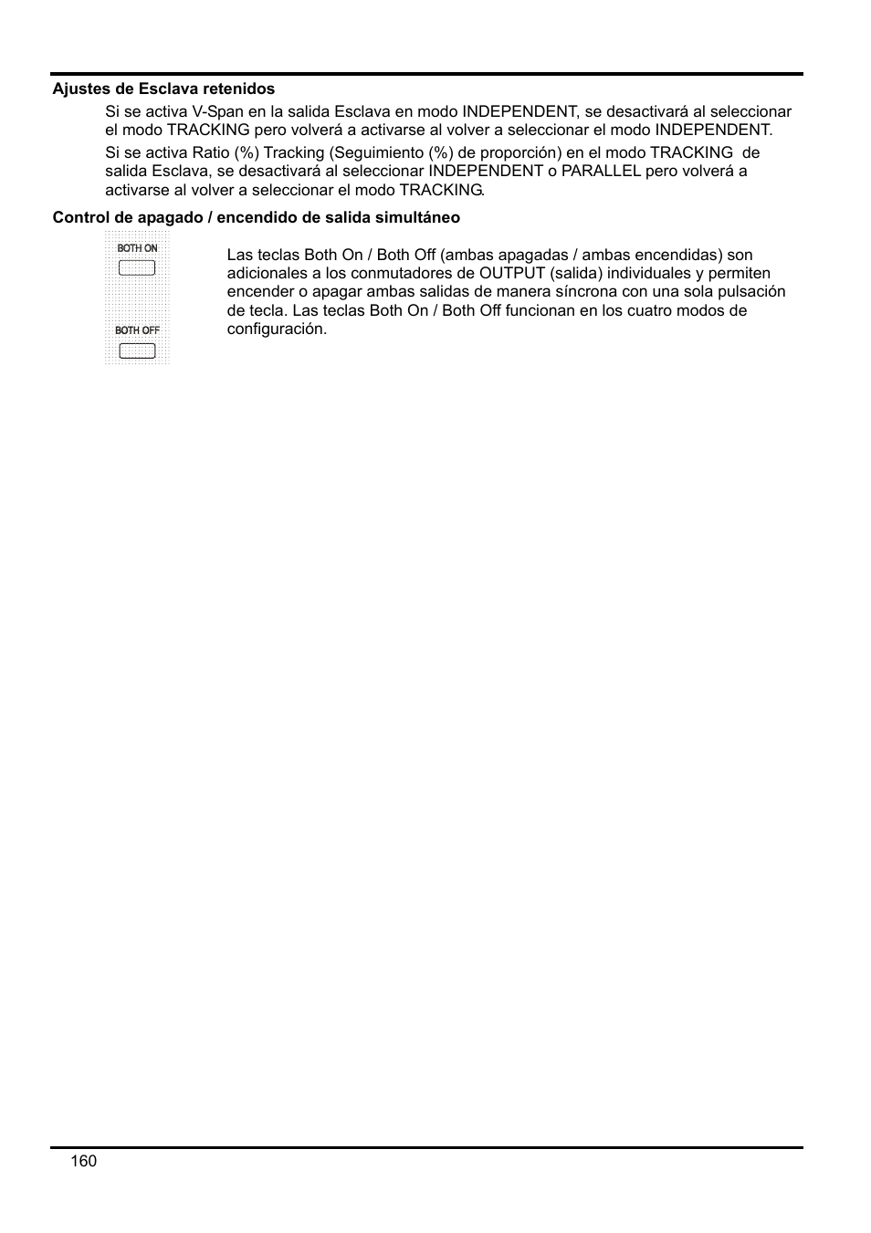 Ajustes de esclava retenidos, Control de apagado / encendido de salida simultá | AMETEK XEL Series 60V and below User Manual | Page 164 / 186