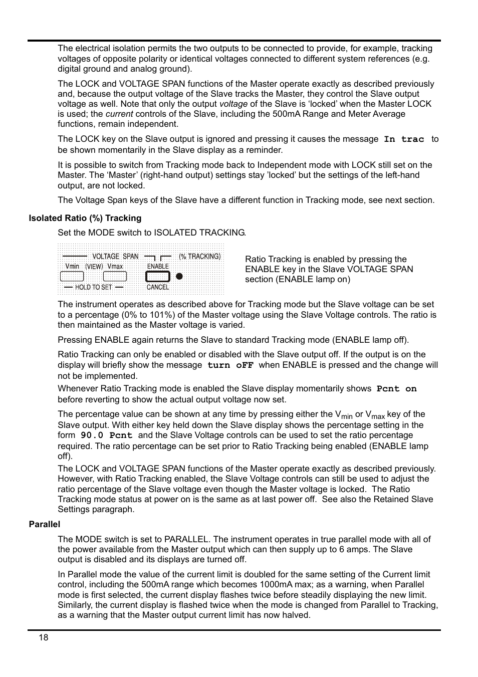 Isolated ratio (%) tracking, Parallel | AMETEK XEL Series 60V and below User Manual | Page 22 / 186