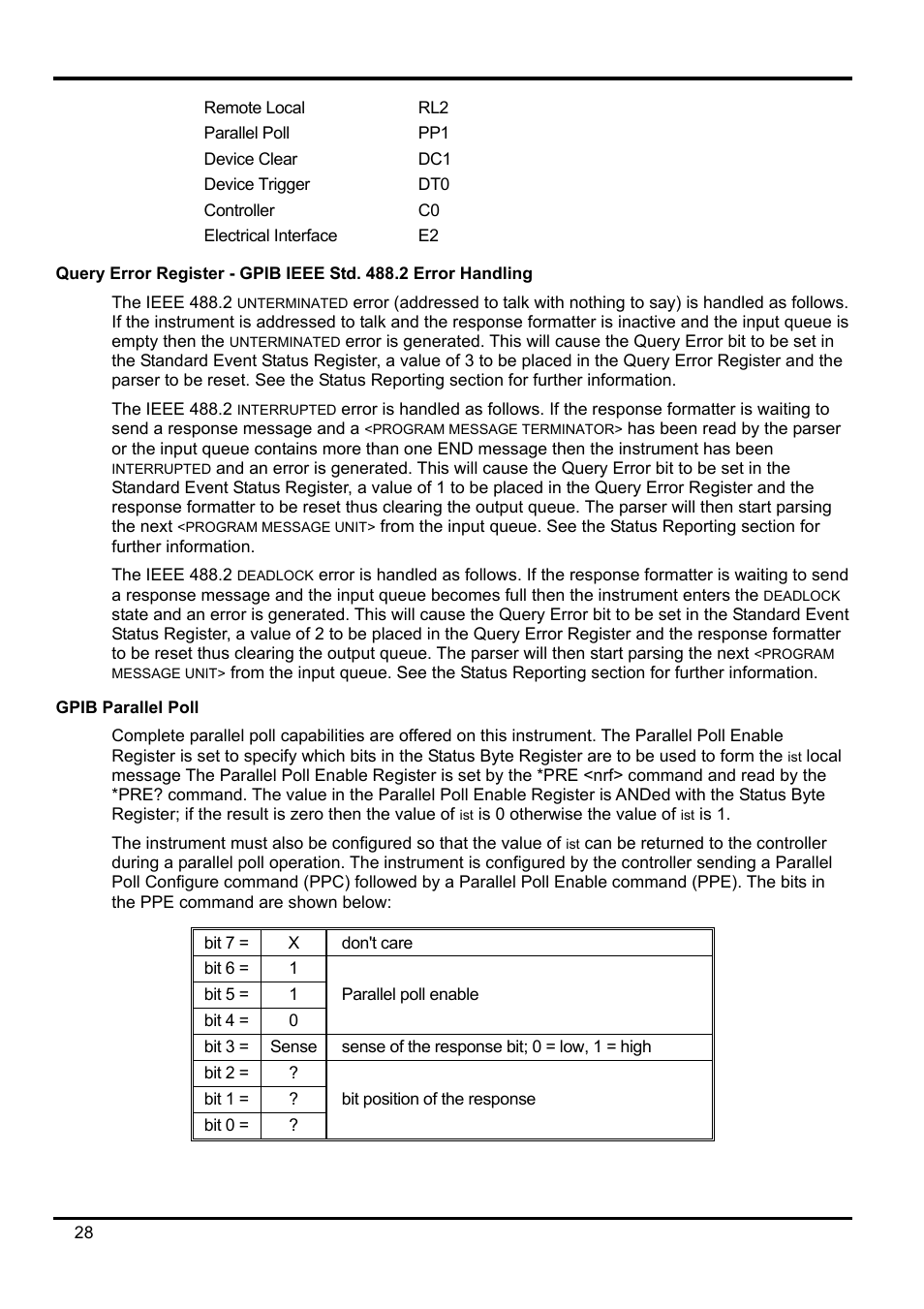 Gpib parallel poll | AMETEK XEL Series 60V and below User Manual | Page 32 / 186