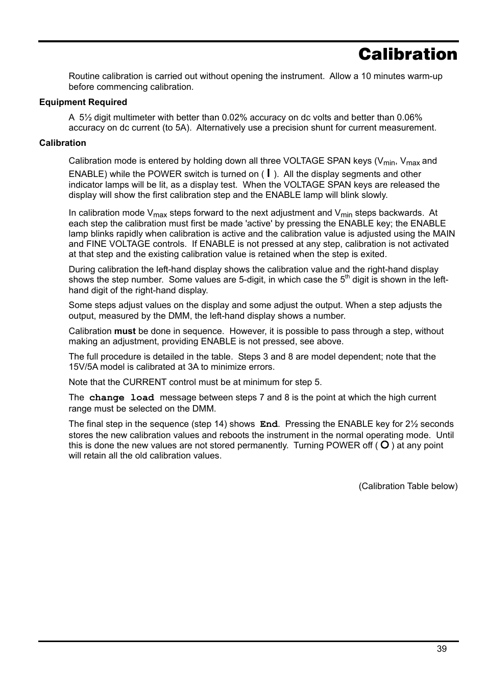 Calibration, Equipment required | AMETEK XEL Series 60V and below User Manual | Page 43 / 186