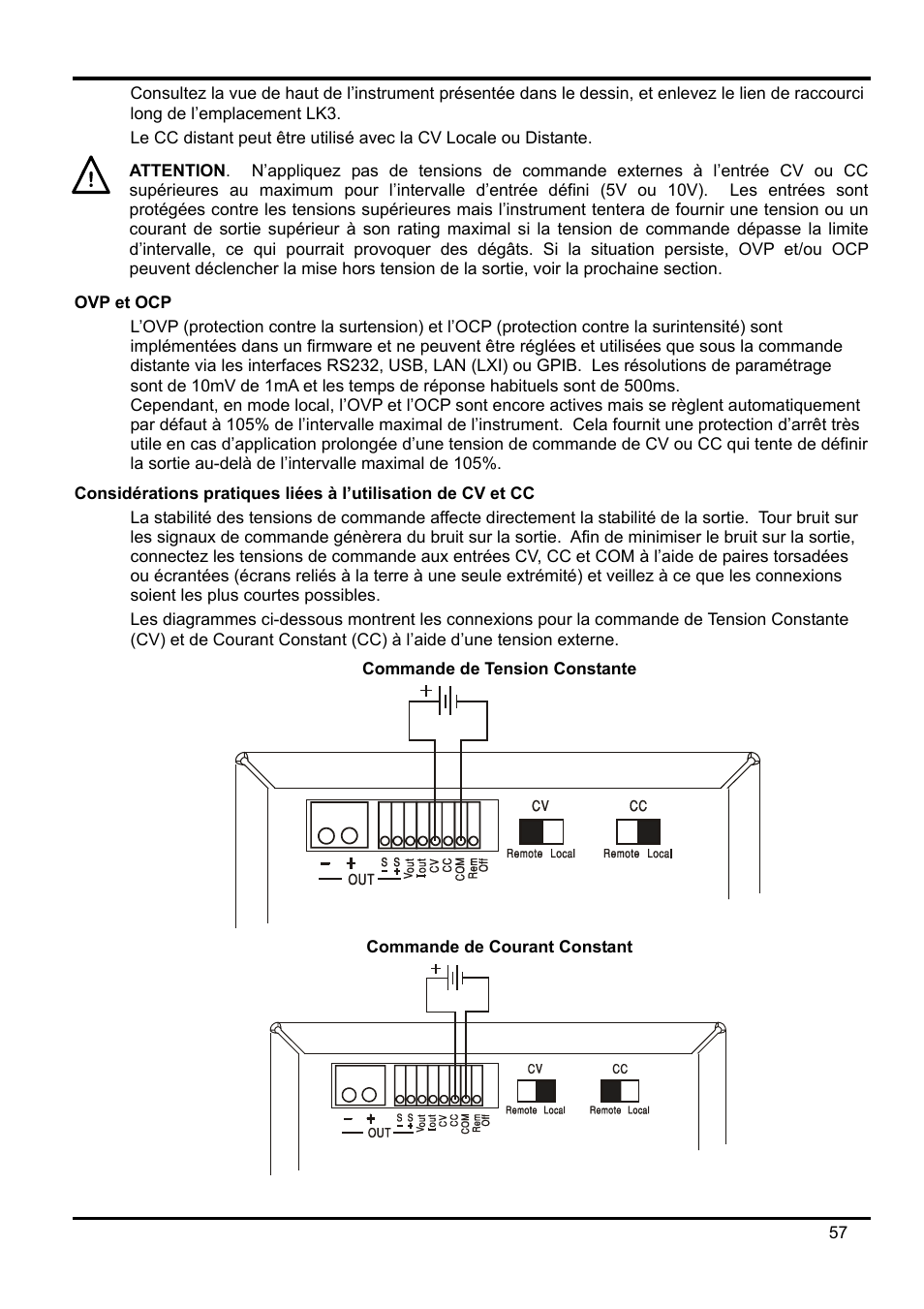 Ovp et ocp, Considérations pratiques liées à l’utilisation | AMETEK XEL Series 60V and below User Manual | Page 61 / 186