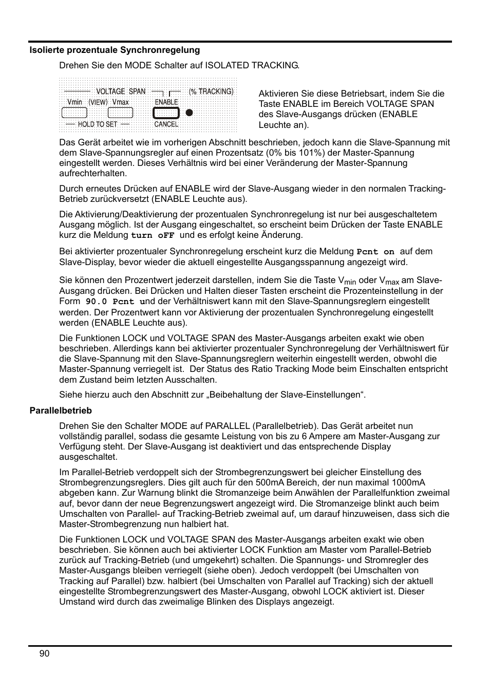 Isolierte prozentuale synchronregelung, Parallelbetrieb | AMETEK XEL Series 60V and below User Manual | Page 94 / 186
