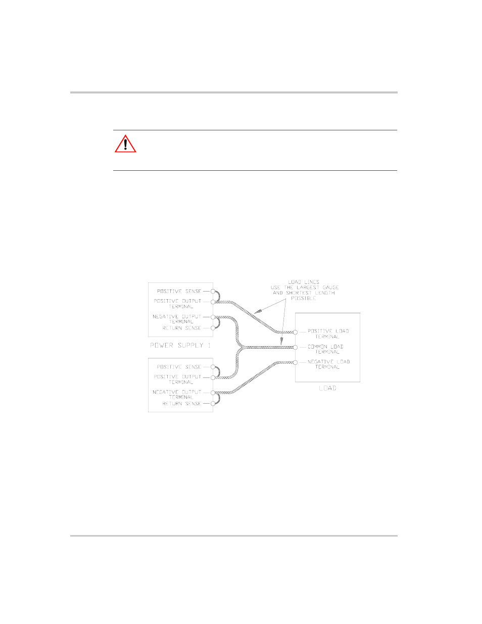 Positive-negative supply, Positive-negative supply –16, Figure 3-5 | Split supply operation of multiple supplies –16, Caution | AMETEK XFR 2800 Watt Series User Manual | Page 68 / 102