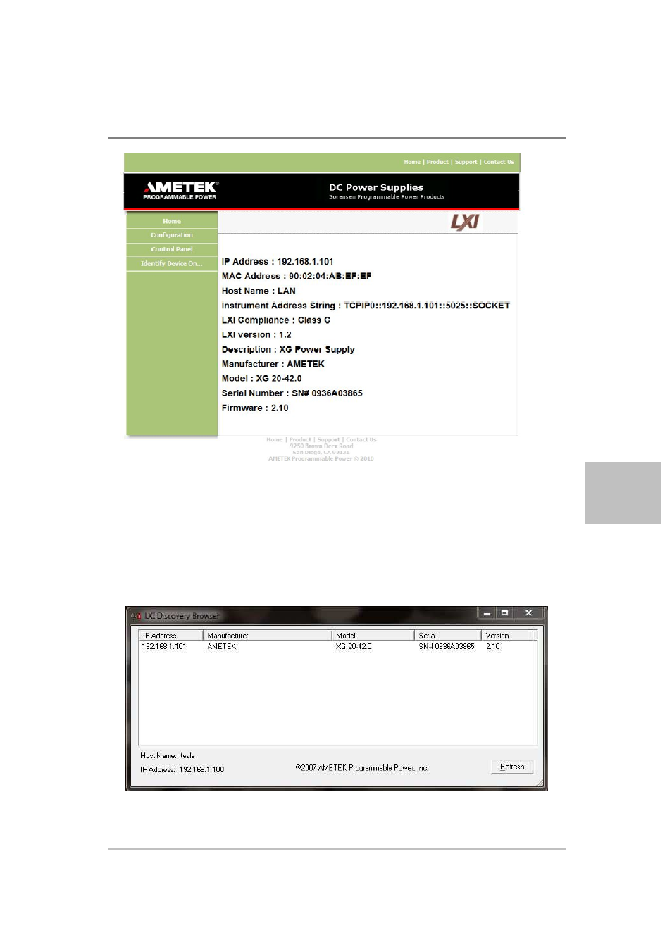 AMETEK XG Family Programmable DC User Manual | Page 215 / 399
