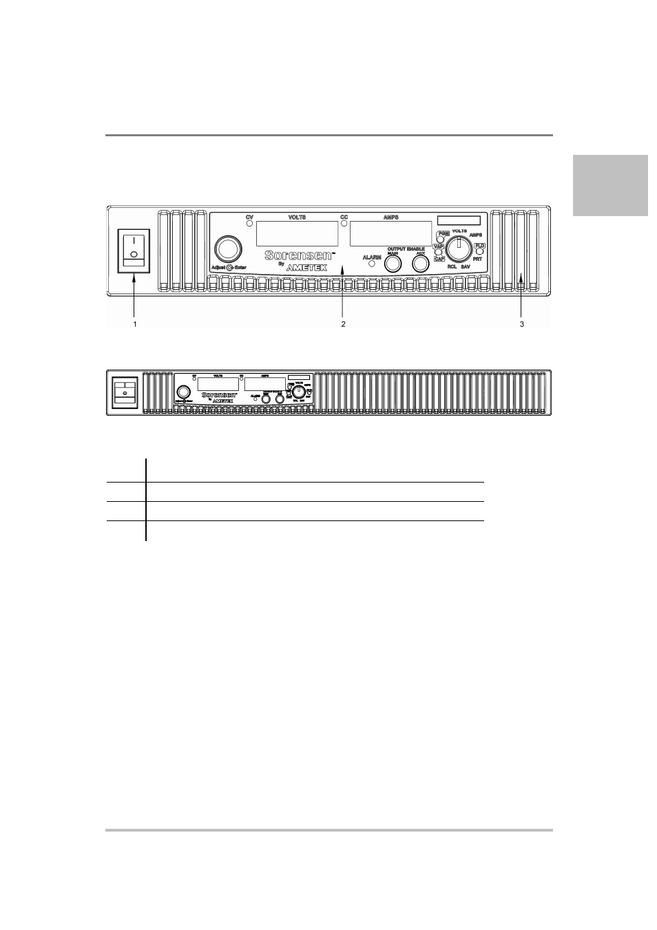 Front panel | AMETEK XG Family Programmable DC User Manual | Page 25 / 399