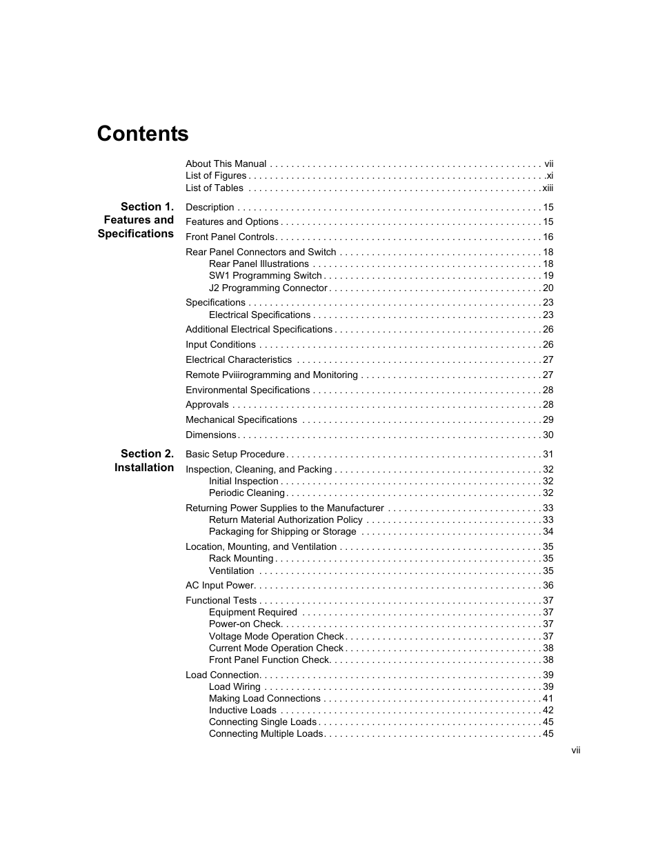 AMETEK XHR 1000 Watt Series User Manual | Page 9 / 82