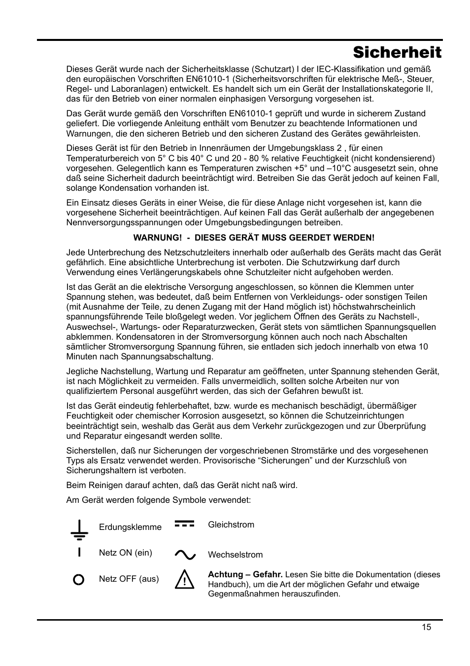 Sicherheit | AMETEK XPH 35-5 User Manual | Page 19 / 35