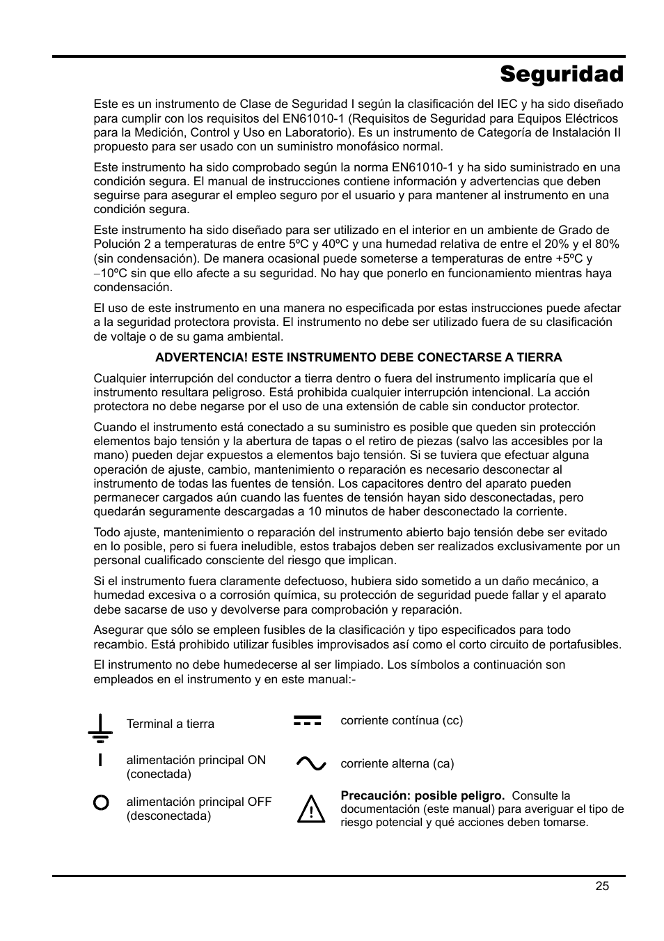 Seguridad | AMETEK XPH 35-5 User Manual | Page 29 / 35