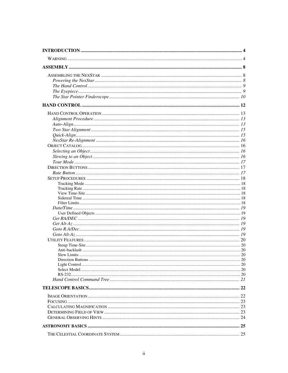 Celestron NEXSTAR 4 User Manual | Page 2 / 50