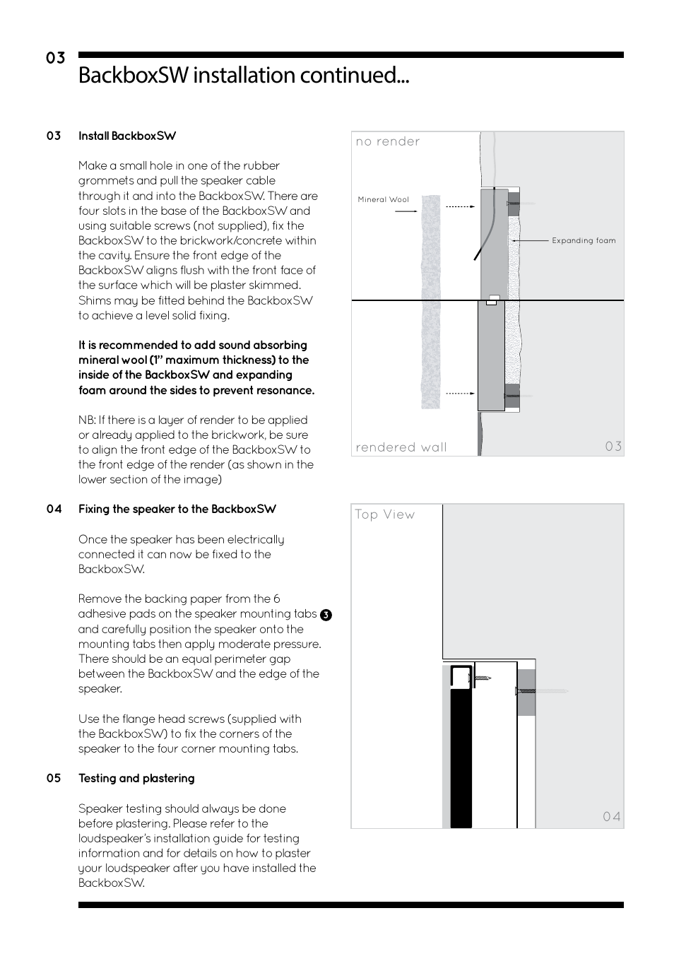 Backboxsw installation continued | Amina BackboxSW345 V1.4 User Manual | Page 6 / 12