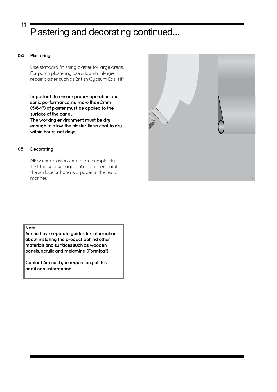 Plastering and decorating continued | Amina BackboxCV345 V1.2 User Manual | Page 14 / 16