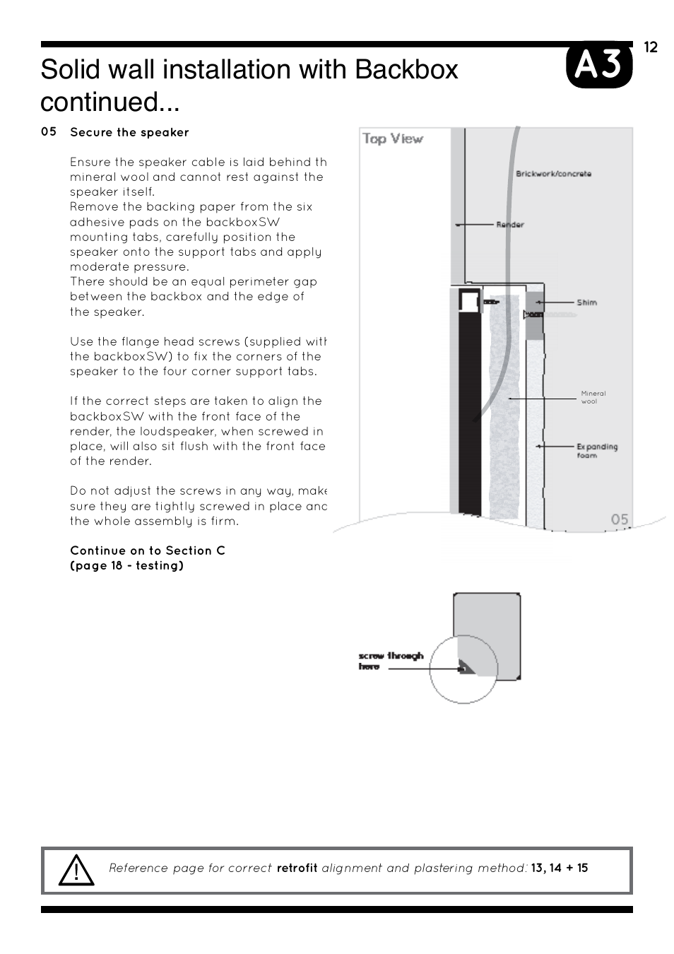 Solid wall installation with backbox continued | Amina iQ Developer Series User Manual | Page 15 / 32