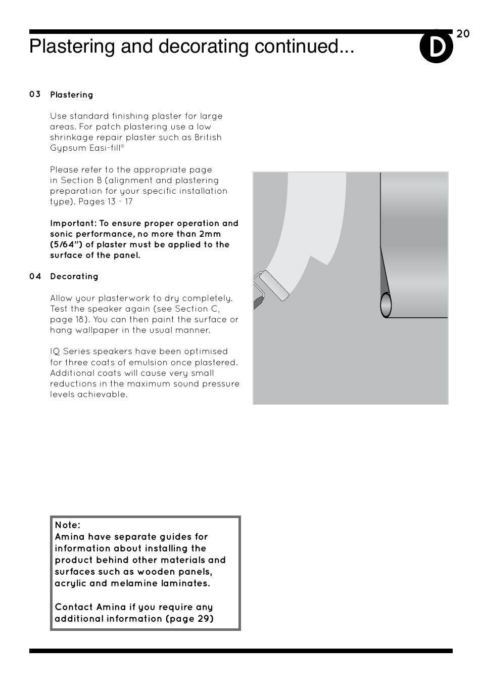 Plastering and decorating continued | Amina iQ Developer Series User Manual | Page 23 / 32