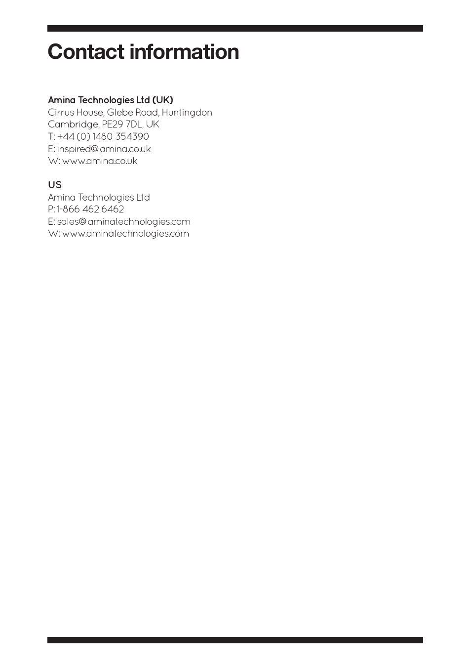 06 apu contact copy, Contact information | Amina iQP 1 User Manual | Page 6 / 8
