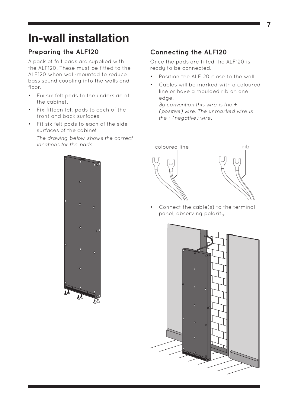In-wall installation | Amina ALF120 User Manual | Page 7 / 15
