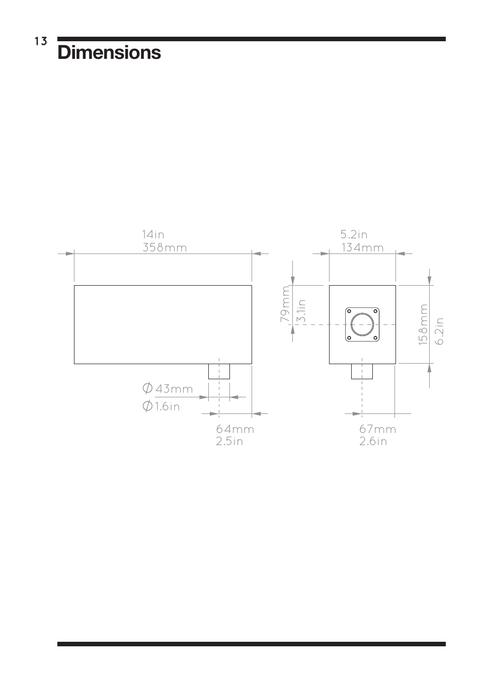 Dimensions | Amina ALF40 User Manual | Page 15 / 16