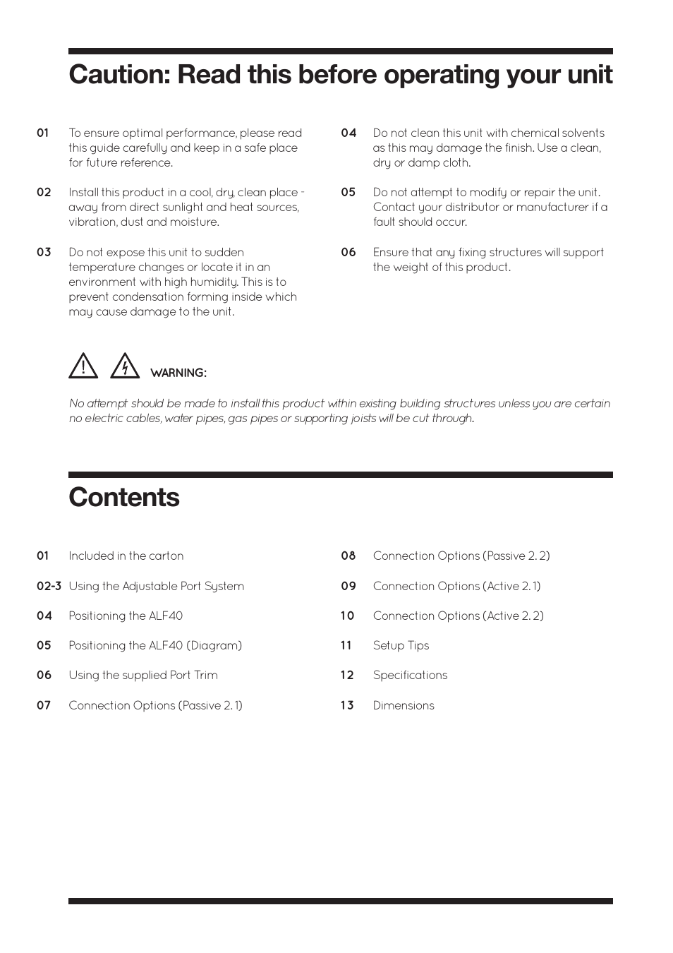 Amina ALF40 User Manual | Page 2 / 16