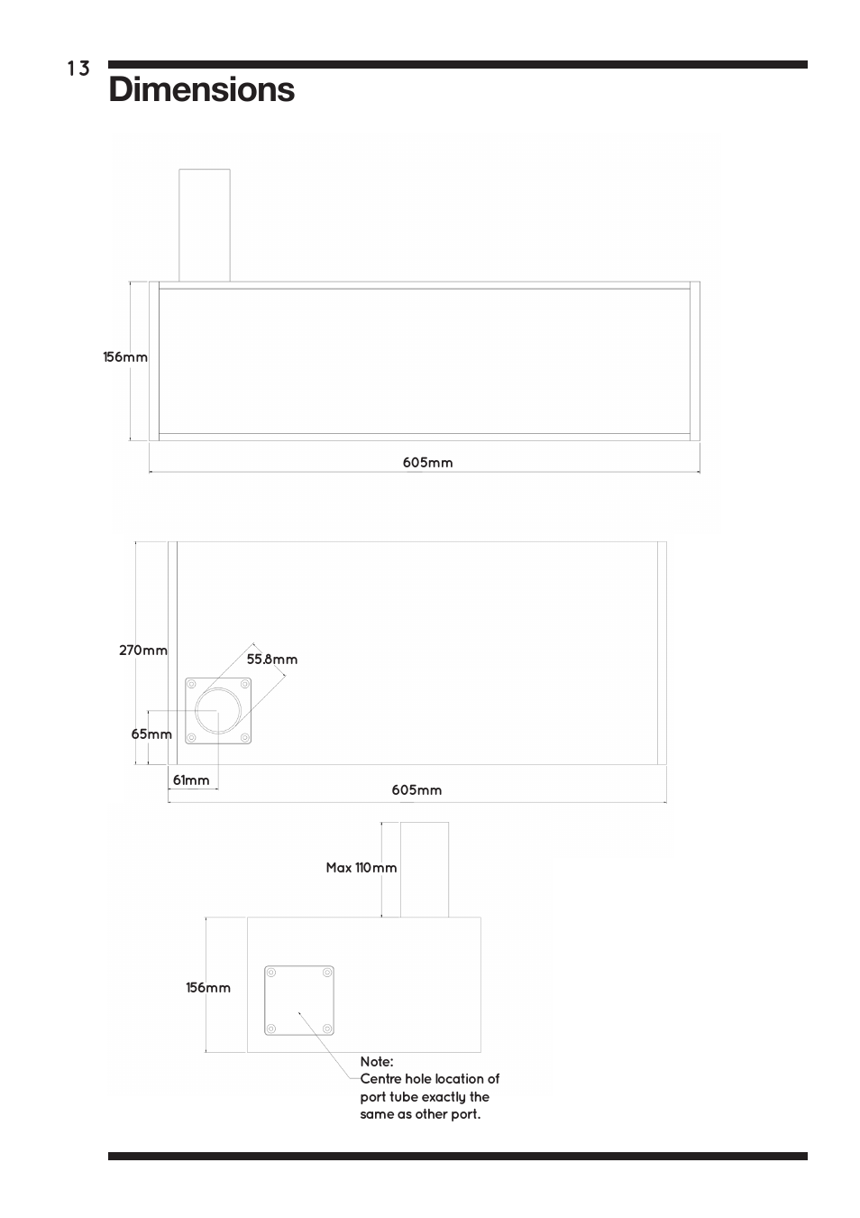 Dimensions | Amina ALF80 User Manual | Page 15 / 16