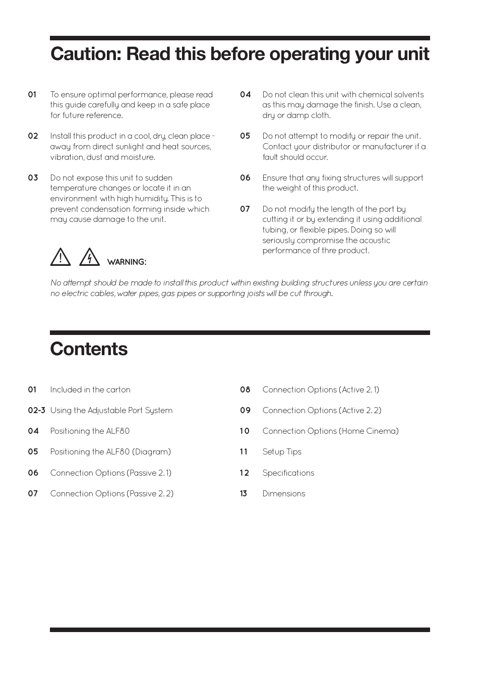 Amina ALF80 User Manual | Page 2 / 16