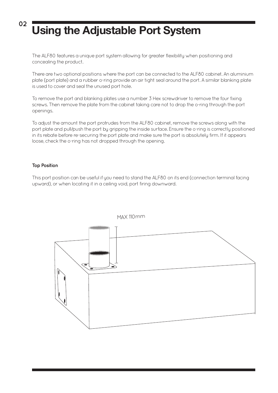 Using the adjustable port system | Amina ALF80 User Manual | Page 4 / 16