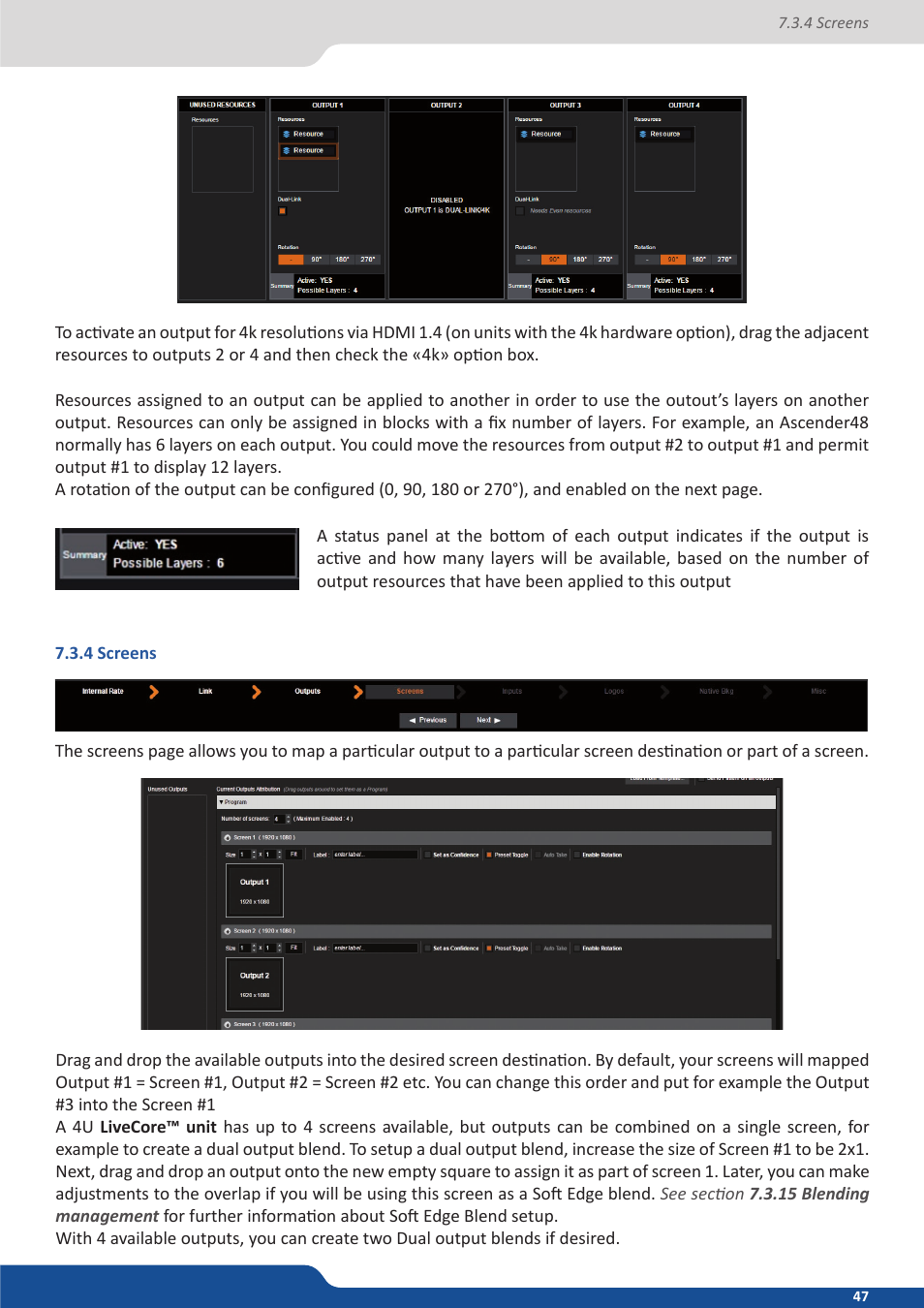 4 screens | Analog Way ASCENDER 16 (LIVECORE) - Ref. ASC1602 User Manual User Manual | Page 47 / 118