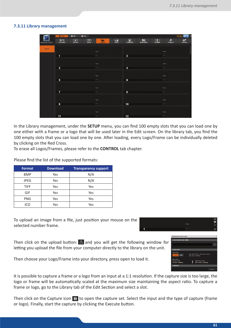11 library management | Analog Way ASCENDER 16 (LIVECORE) - Ref. ASC1602 User Manual User Manual | Page 61 / 118