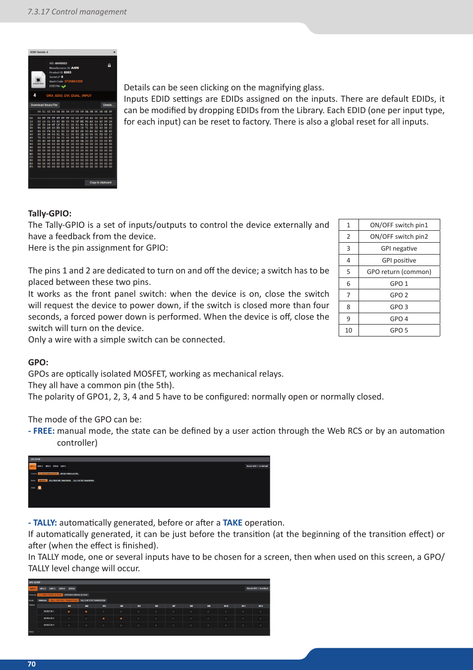 Analog Way ASCENDER 16 (LIVECORE) - Ref. ASC1602 User Manual User Manual | Page 70 / 118