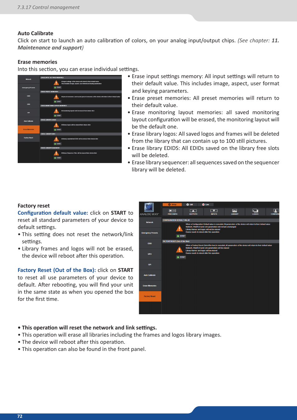 Analog Way ASCENDER 16 (LIVECORE) - Ref. ASC1602 User Manual User Manual | Page 72 / 118