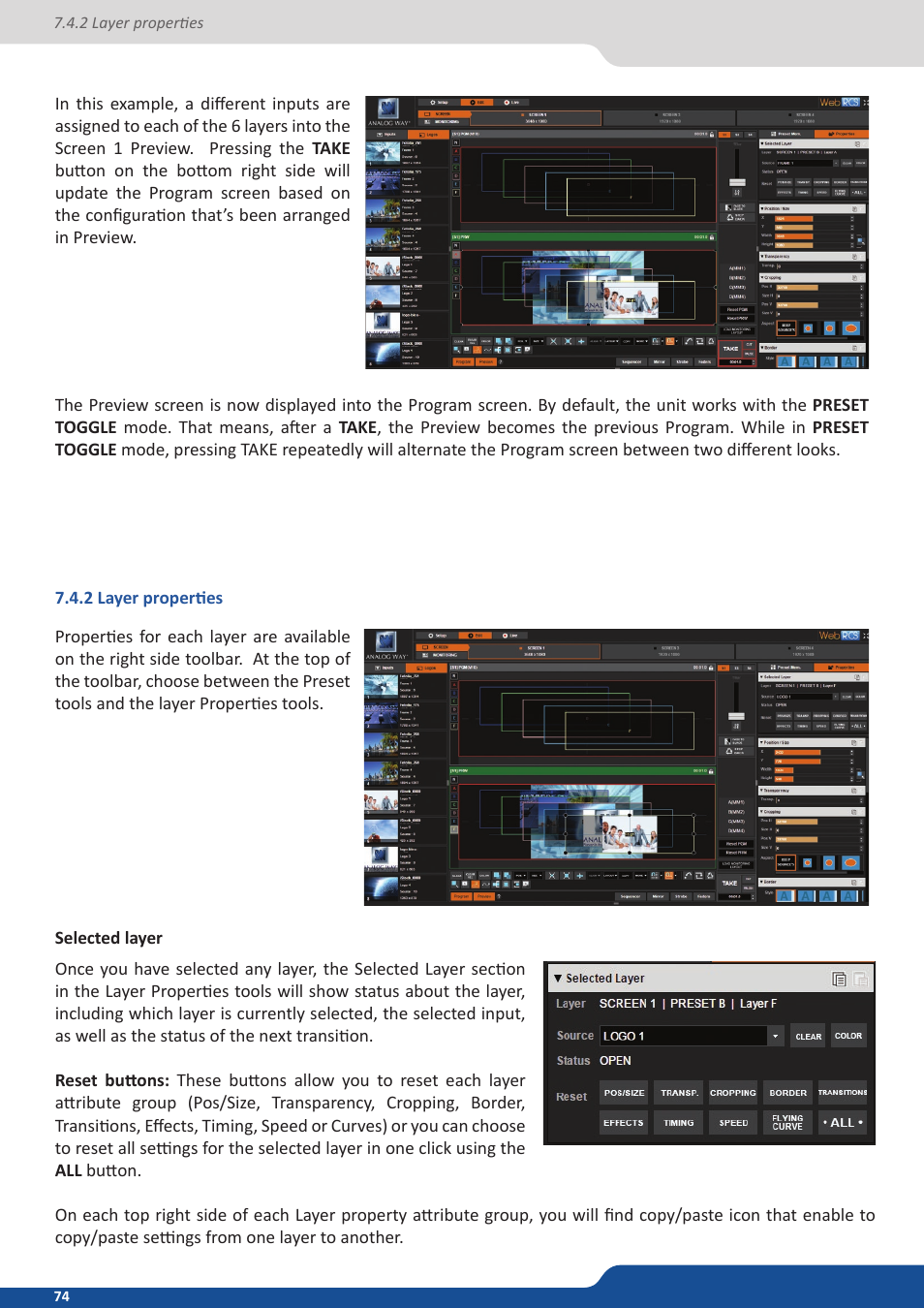 2 layer properties | Analog Way ASCENDER 16 (LIVECORE) - Ref. ASC1602 User Manual User Manual | Page 74 / 118