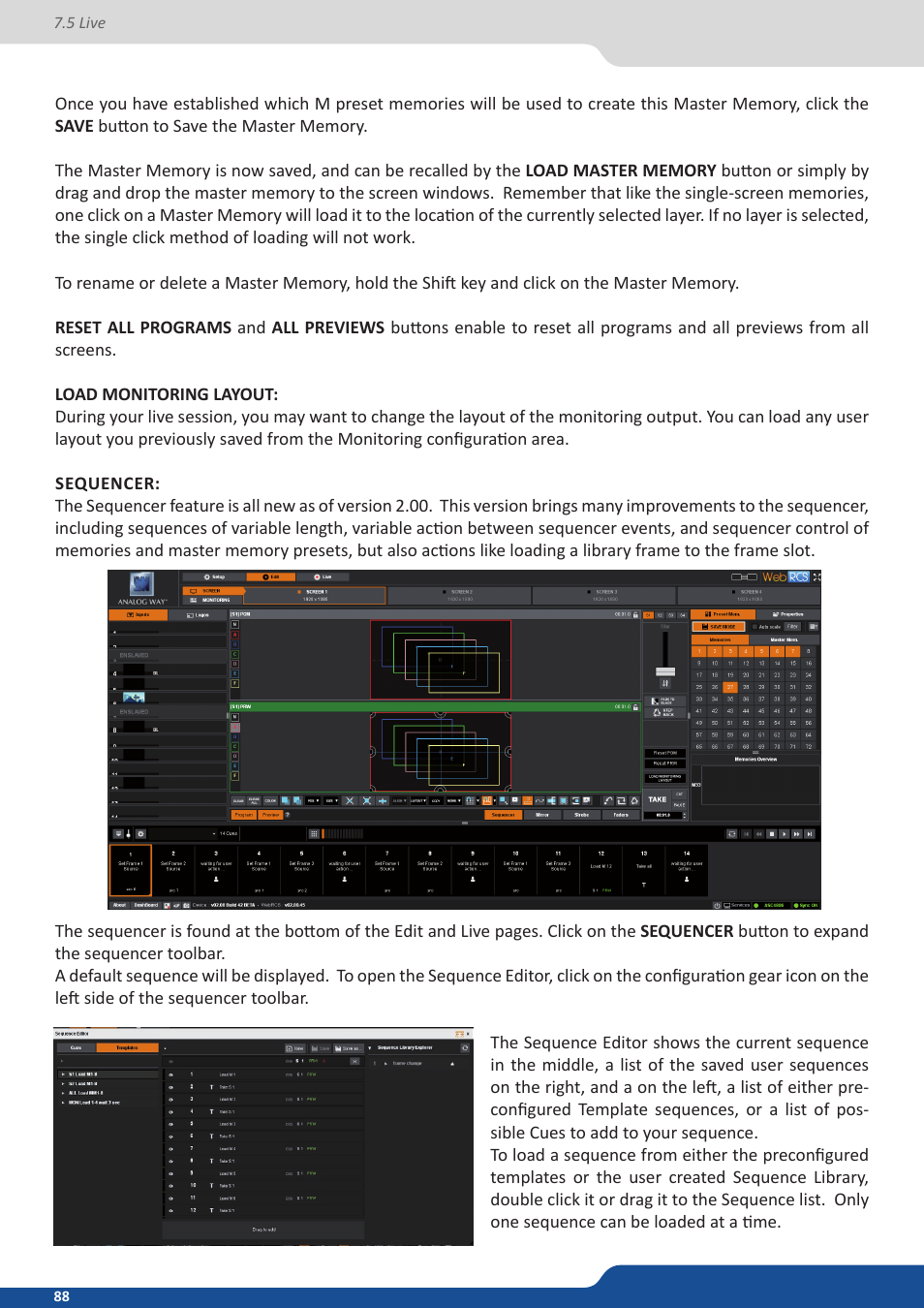 Analog Way ASCENDER 16 (LIVECORE) - Ref. ASC1602 User Manual User Manual | Page 88 / 118