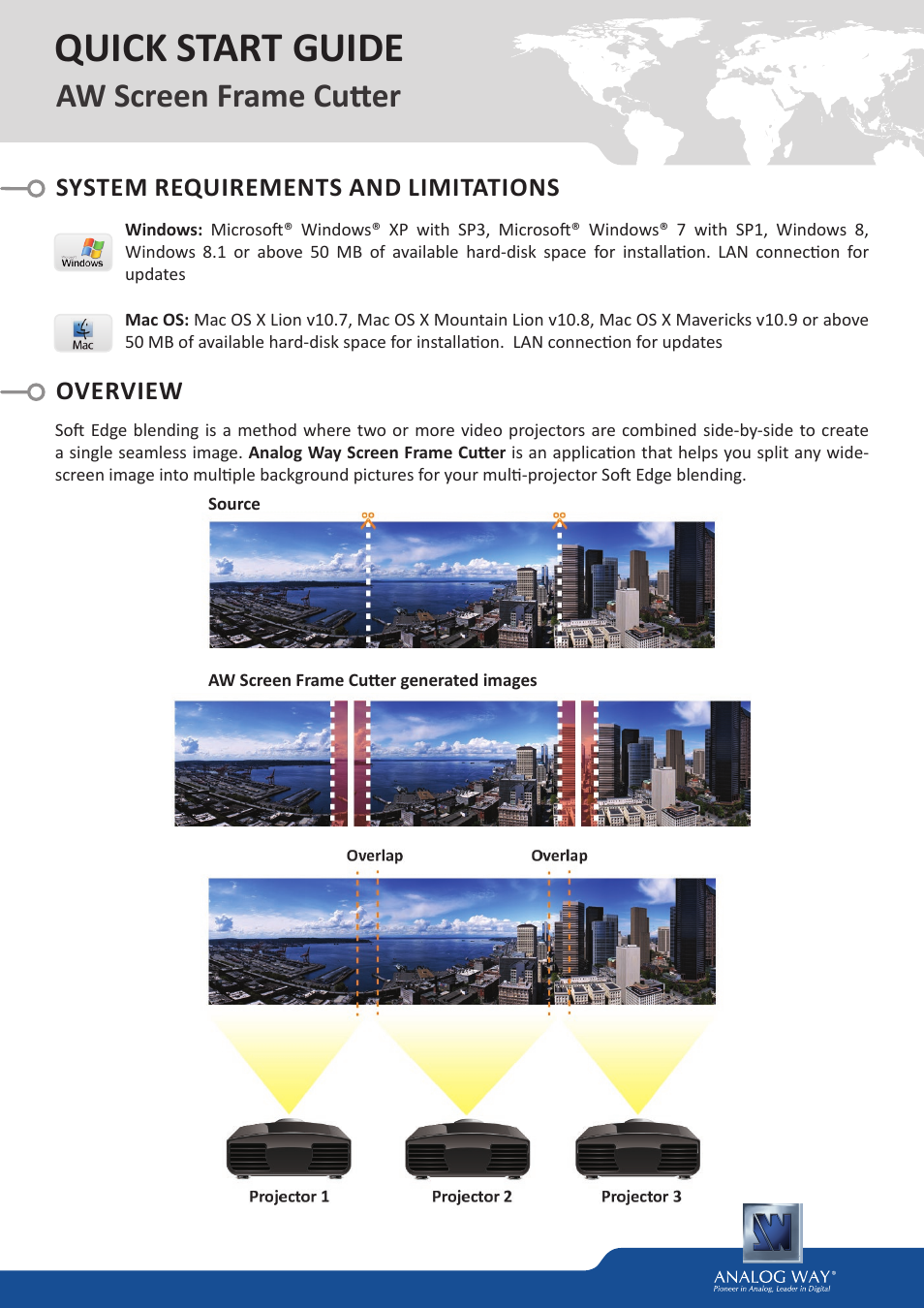 Analog Way AW SCREEN FRAME CUTTER - Ref. AWSFC User Manual | 4 pages