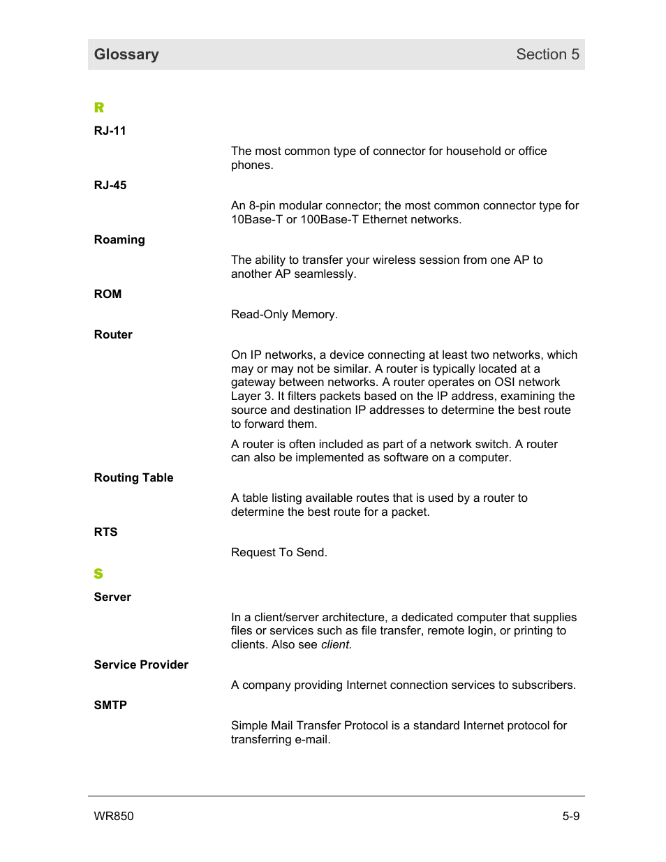 Motorola WR850GP User Manual | Page 91 / 95