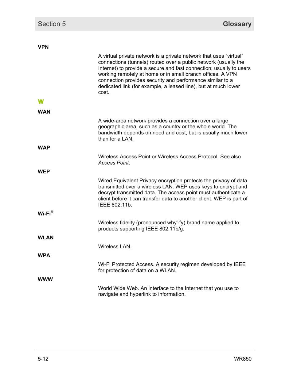 Motorola WR850GP User Manual | Page 94 / 95
