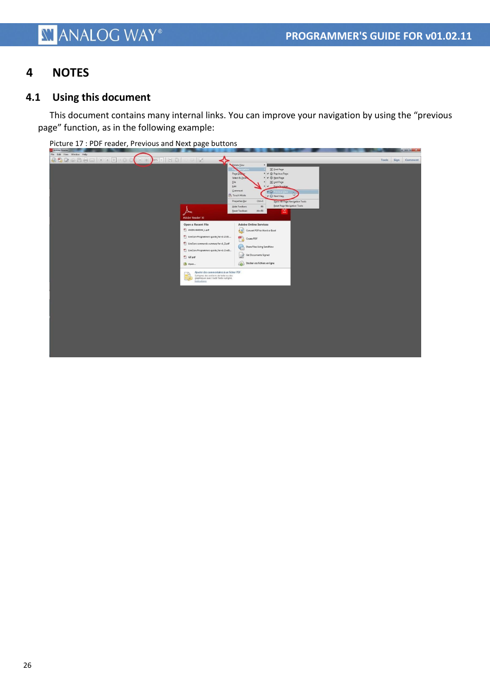 Notes, Using this document, 1 using this document | Analog Way MIDRA PLATFORM TPP Current Programmer's Guide User Manual | Page 26 / 28