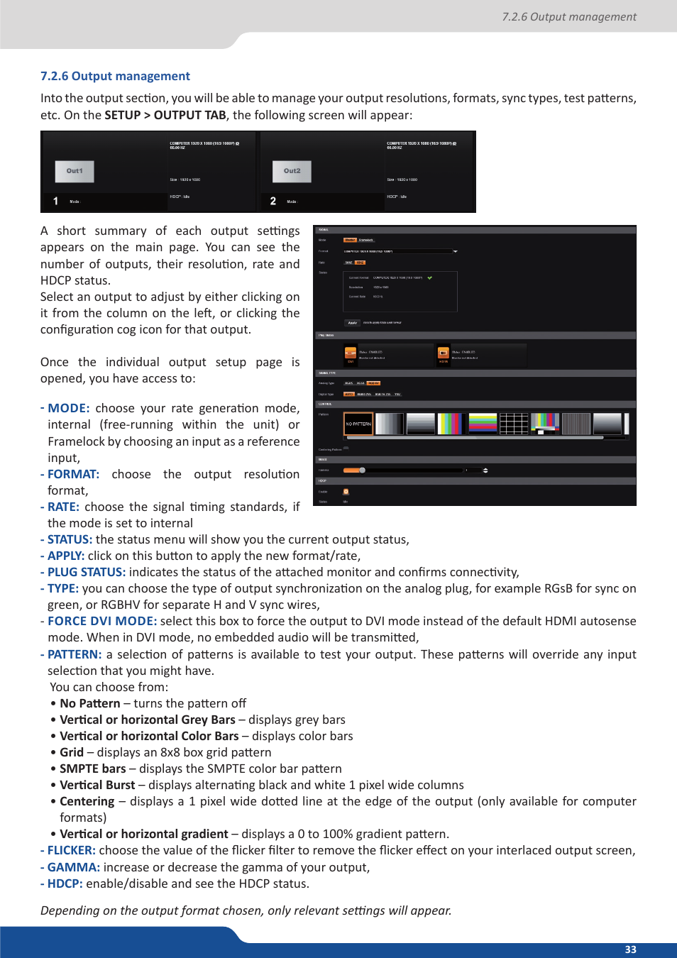 6 output management | Analog Way PULSE2 (MIDRA) - Ref. PLS350 User Manual User Manual | Page 33 / 100