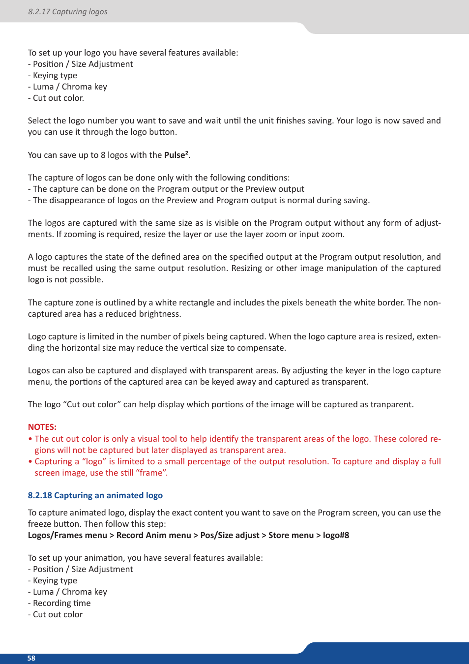 18 capturing an animated logo | Analog Way PULSE2 (MIDRA) - Ref. PLS350 User Manual User Manual | Page 58 / 100