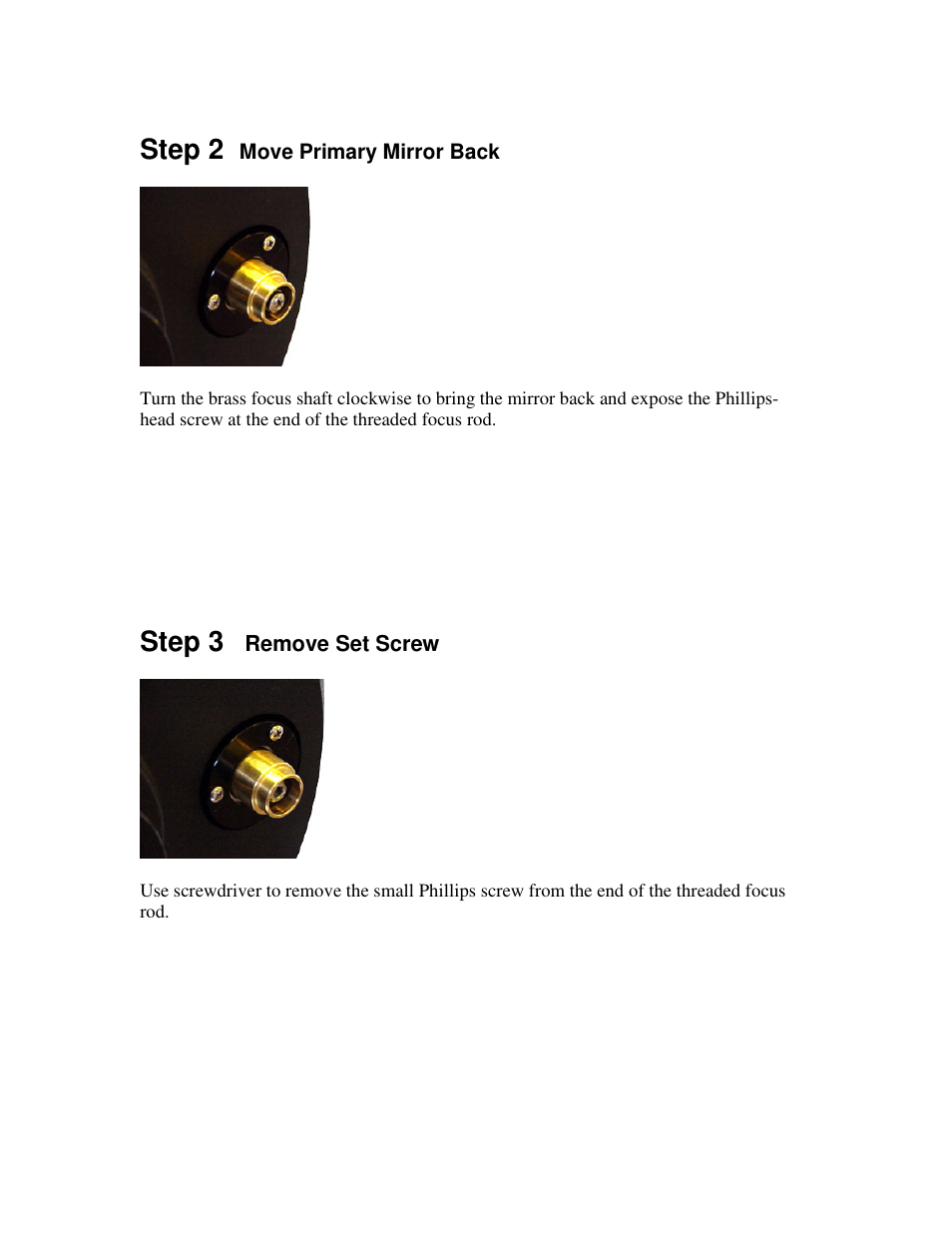 Step 2, Step 3 | Celestron Feathertouch SCT Microfocuser User Manual | Page 2 / 4