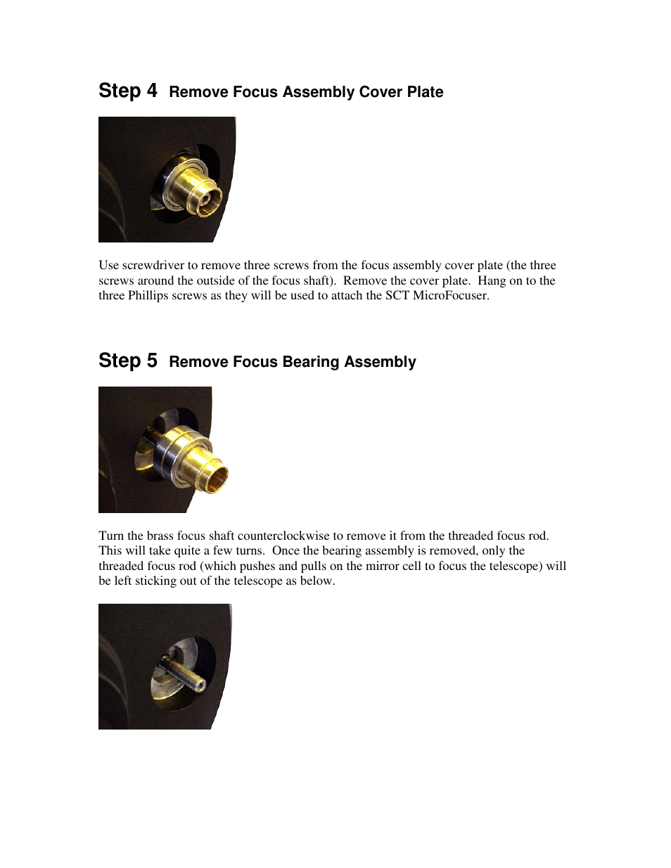 Step 4, Step 5 | Celestron Feathertouch SCT Microfocuser User Manual | Page 3 / 4