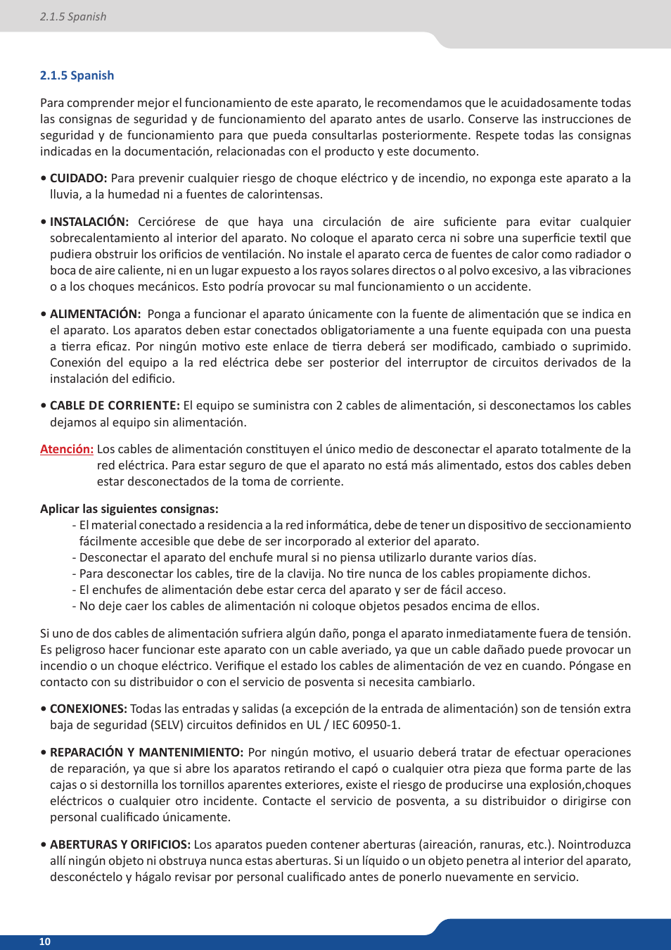 5 spanish | Analog Way VERTIGE - Ref. VRC300 User Manual User Manual | Page 10 / 44