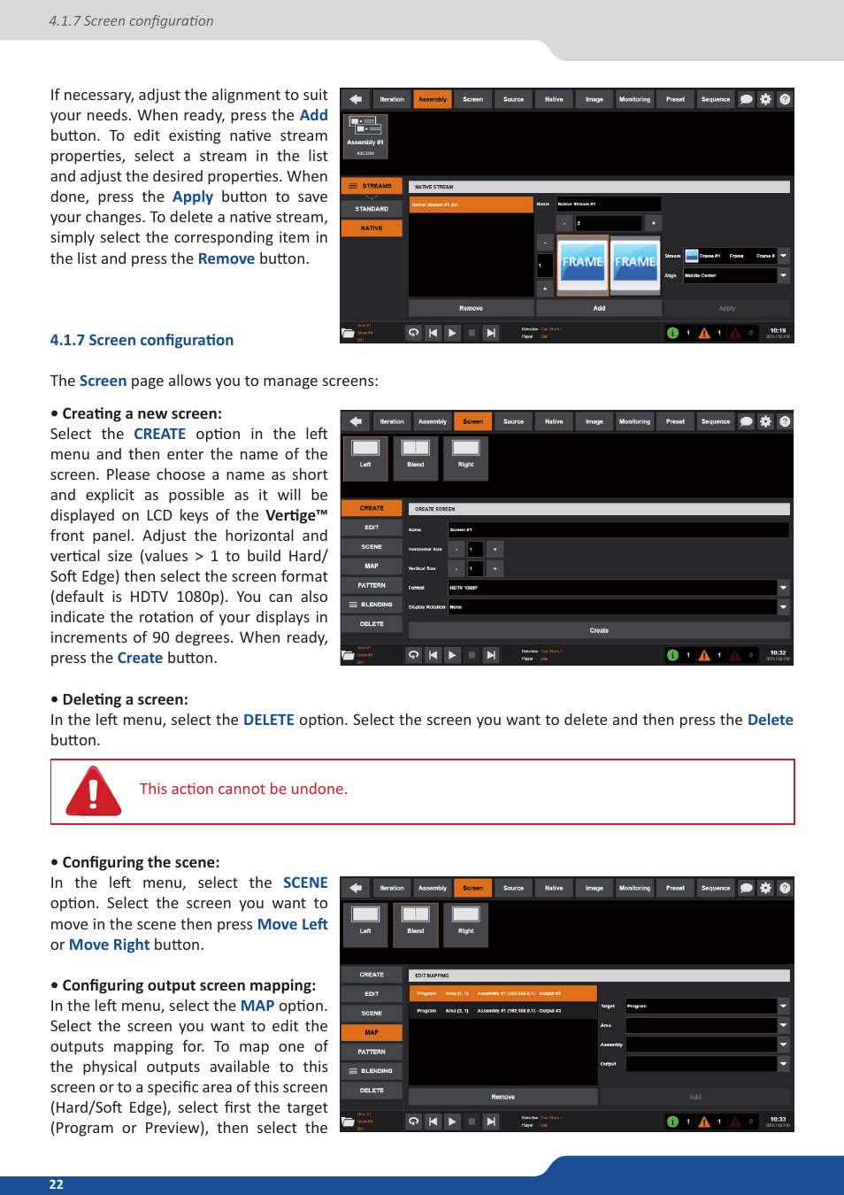 7 screen configuration | Analog Way VERTIGE - Ref. VRC300 User Manual User Manual | Page 22 / 44