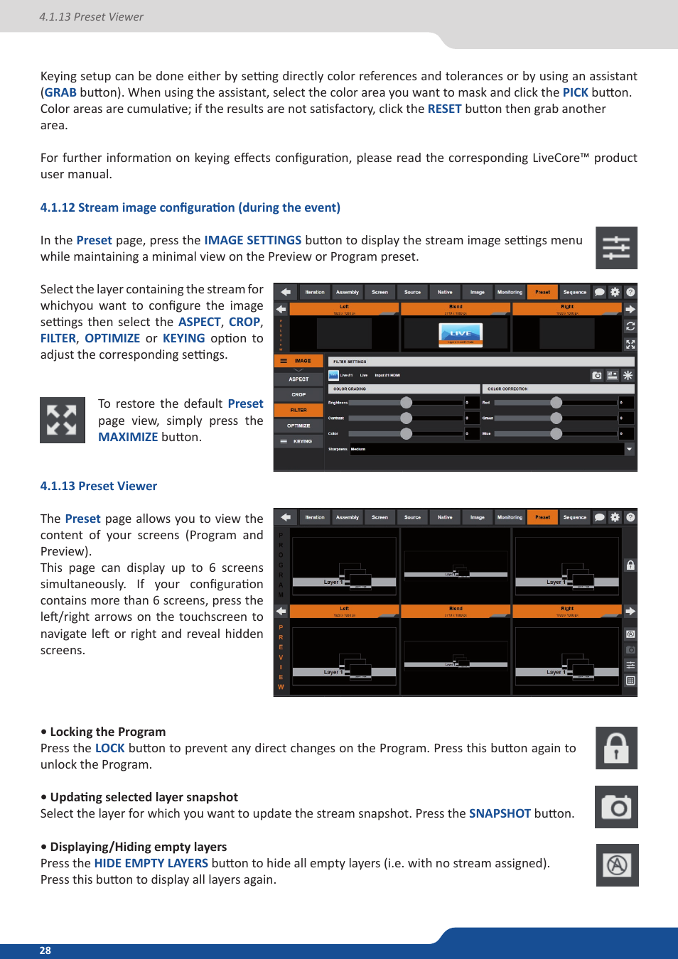 12 stream image configuration (during the event), 13 preset viewer | Analog Way VERTIGE - Ref. VRC300 User Manual User Manual | Page 28 / 44