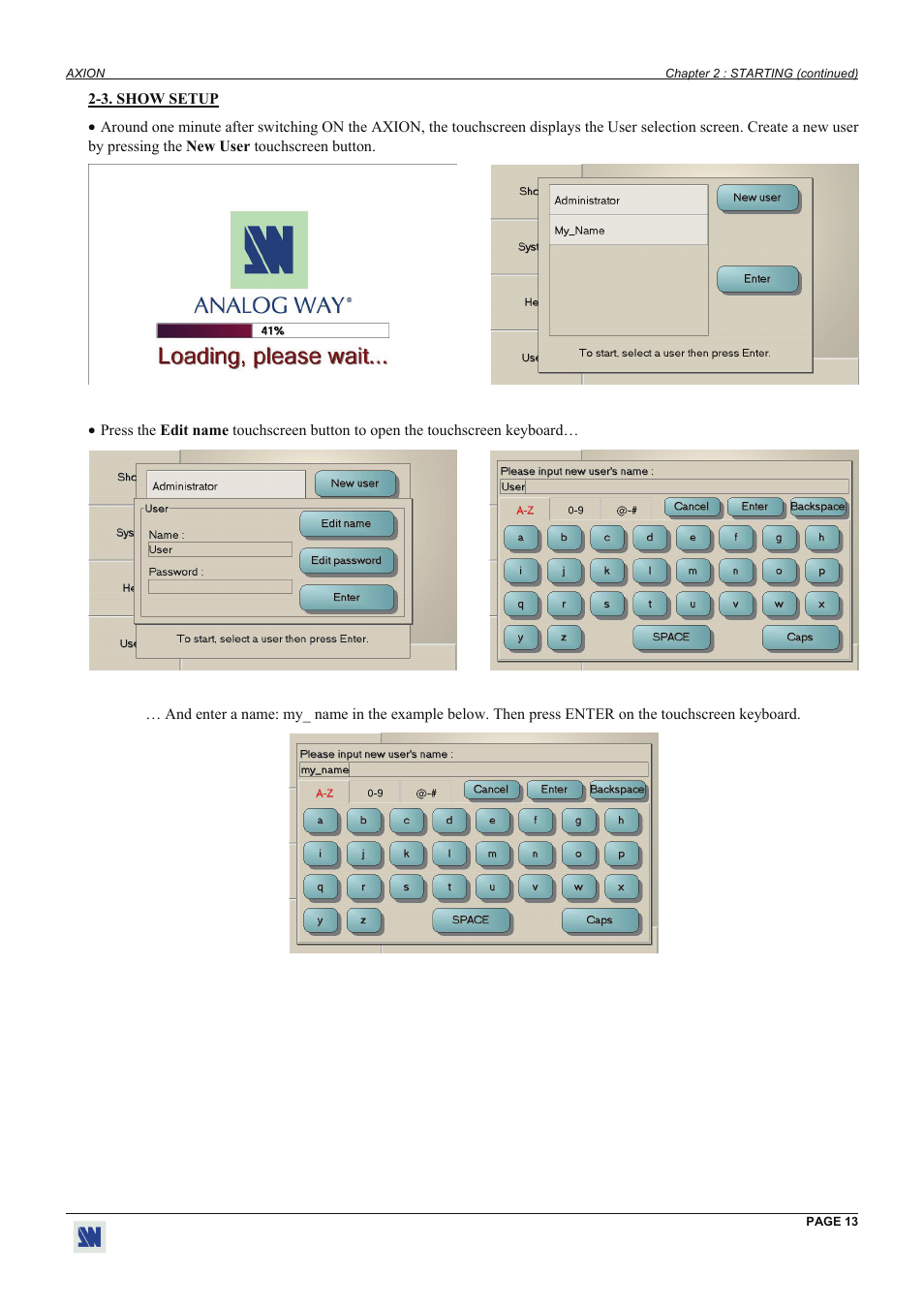 Analog Way Axion - ARC100 User Manual | Page 13 / 29