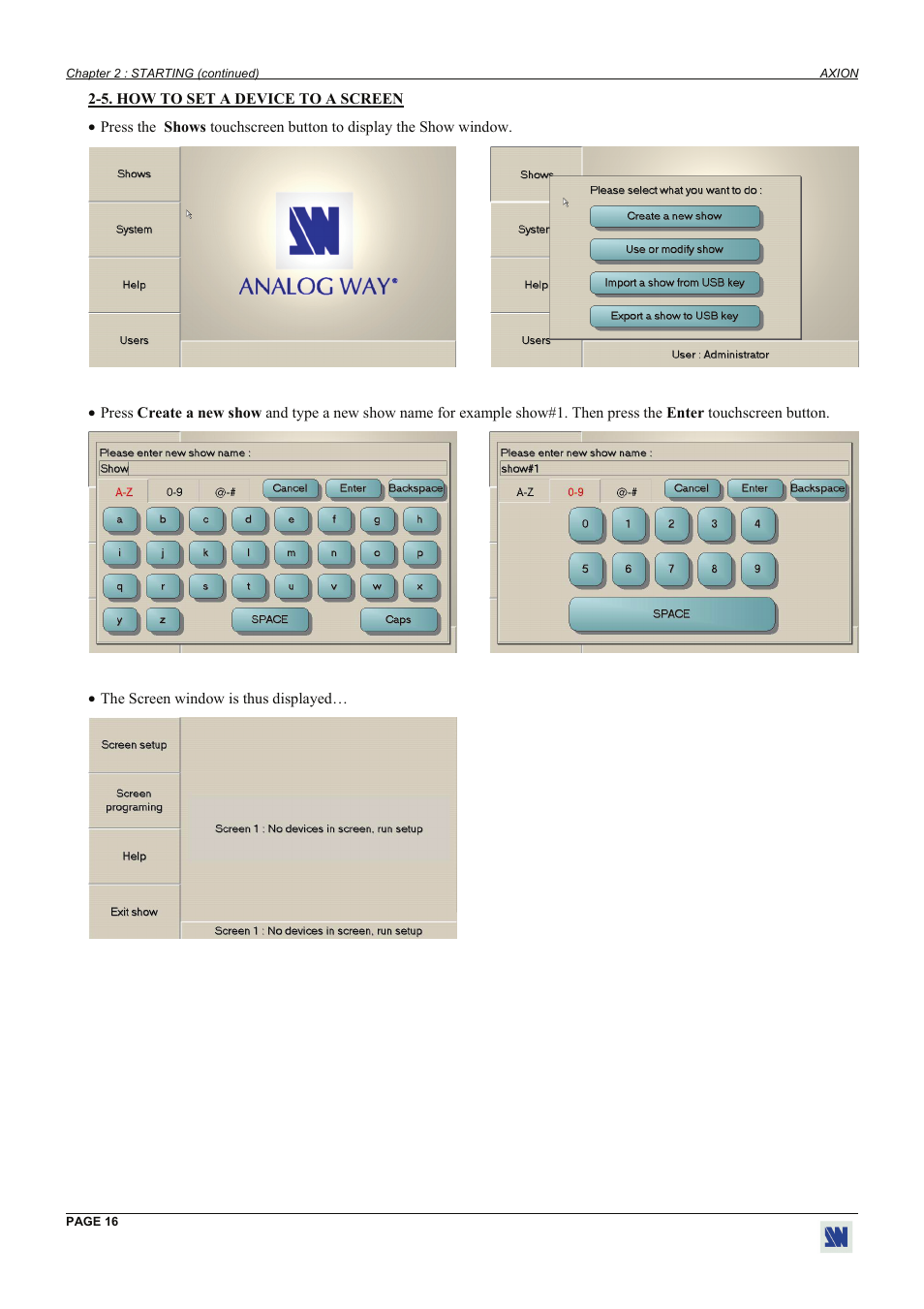 Analog Way Axion - ARC100 User Manual | Page 16 / 29
