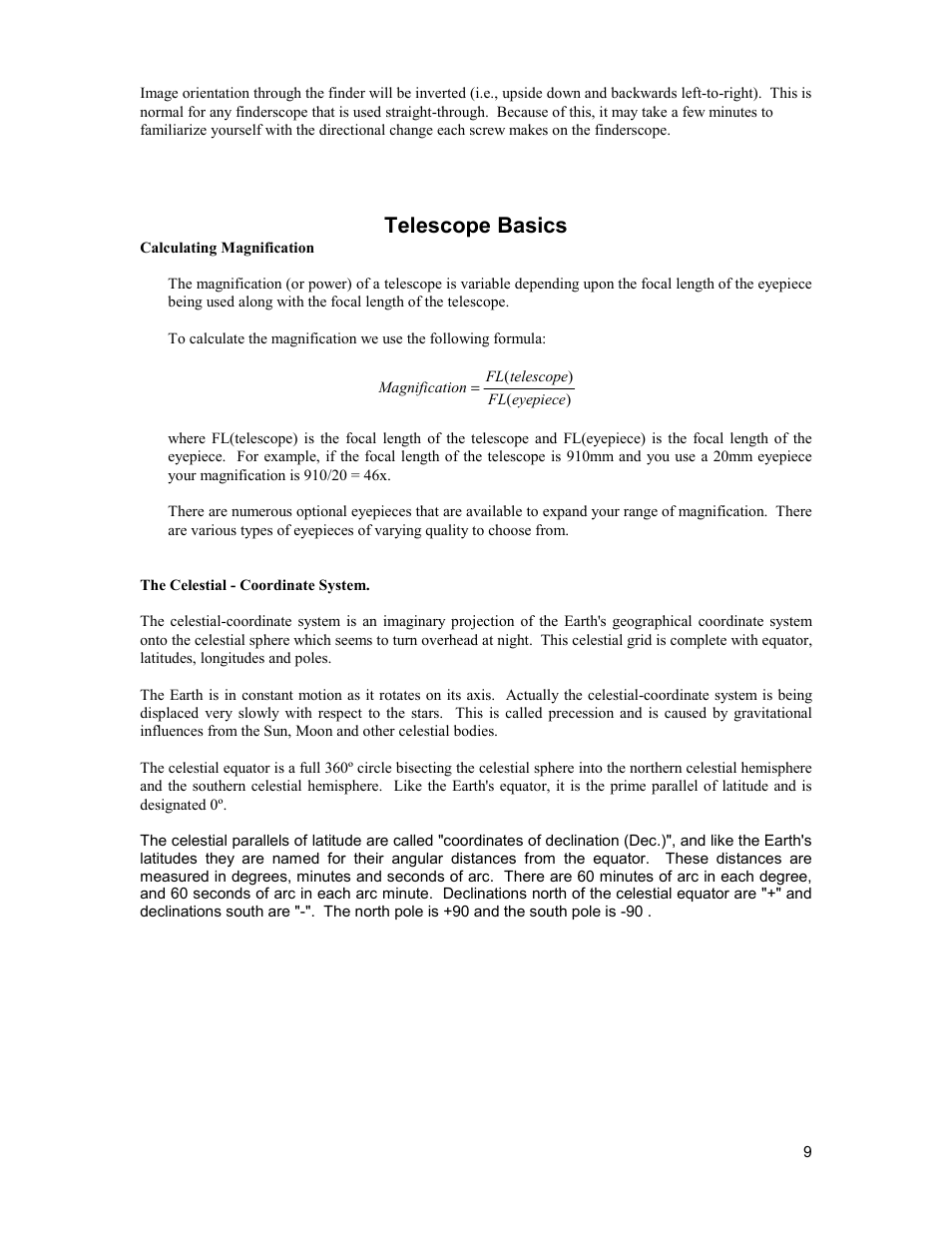 Telescope basics | Celestron 31027 User Manual | Page 9 / 17