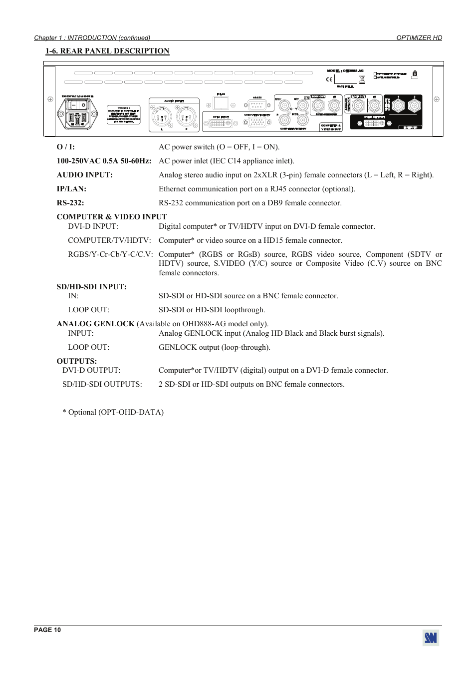 Analog Way Optimizer HD - OHD888-AG User Manual | Page 10 / 26