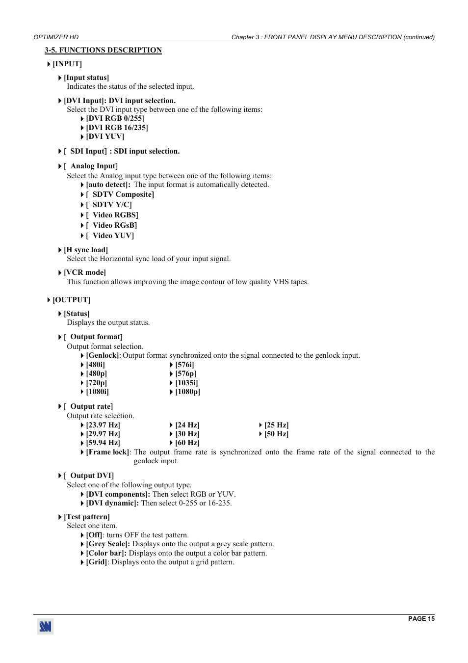 Analog Way Optimizer HD - OHD888-AG User Manual | Page 15 / 26